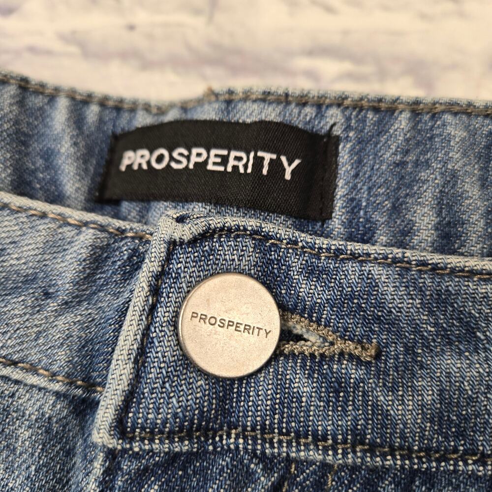 NWT Prosperity Cargo Jean Blue Utility High Rise Wide Straight Seam Detail sz 29 - Picture 8 of 16